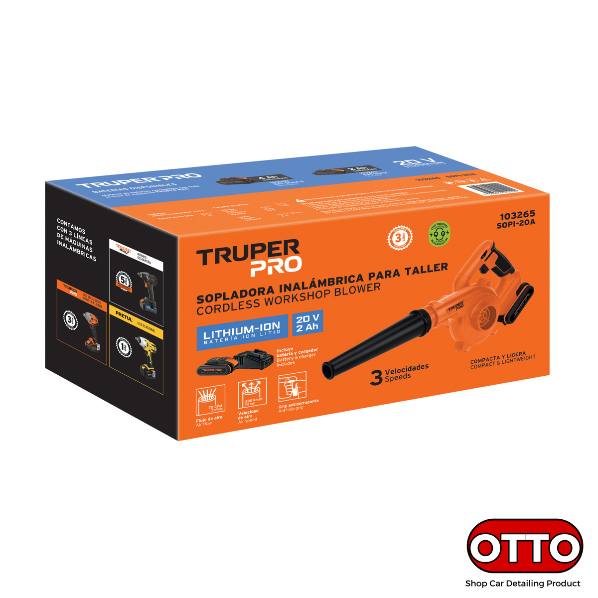 Sopladora para Taller 20V – 1 Batería 2Ah Truper Pro