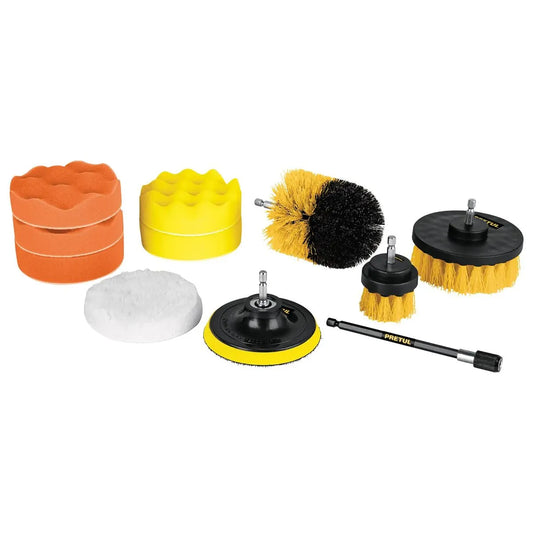 Juego 11 accesorios de limpieza y pulido p/taladro petrul