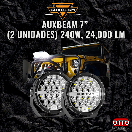 Auxbeam 2 luces LED redondas de 7 pulgadas, 240 W, 24000 lúmenes, impermeables